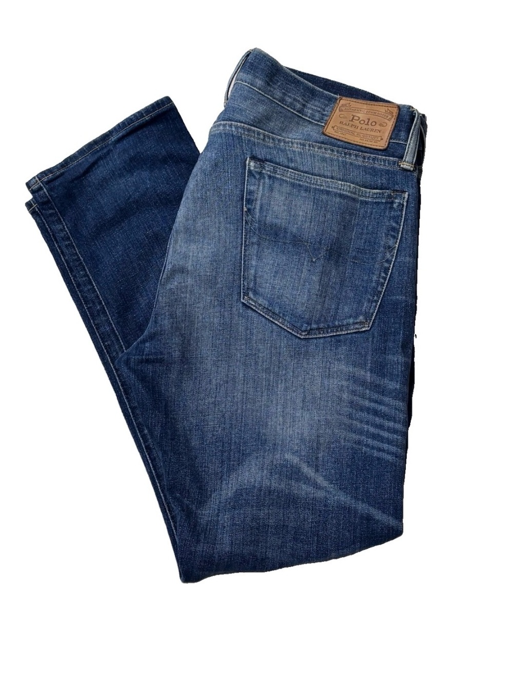 Polo Ralph Lauren Jeans Varick Slim Straight Distressed Patchwork 34 X 30 - Picture 5 of 14